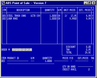 POS Cashier Screen